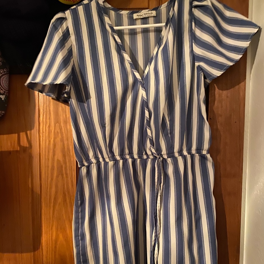 Blue and white romper
